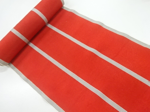 JAPANESE KIMONO / ANTIQUE BOLT FOR HASSUN OBI / WOVEN STRIPE